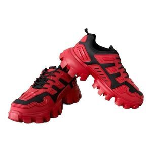 Steve Madden Ponce Red Multi Chunky Sole Sneaker Women’s Size 10.5